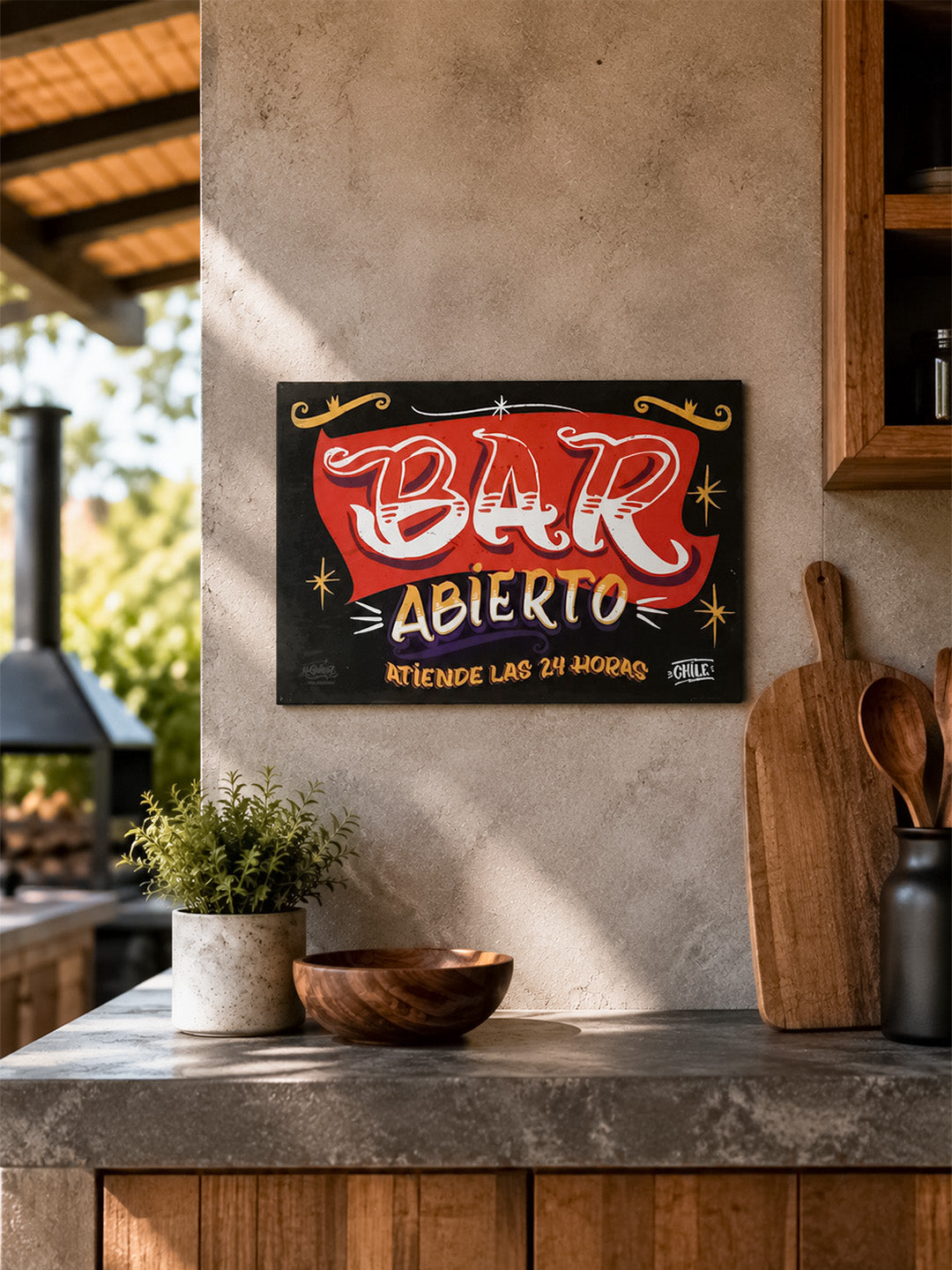 Cartel Populeras "Bar Abierto"