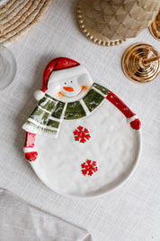 Plato Muñeco de Nieve Navideño