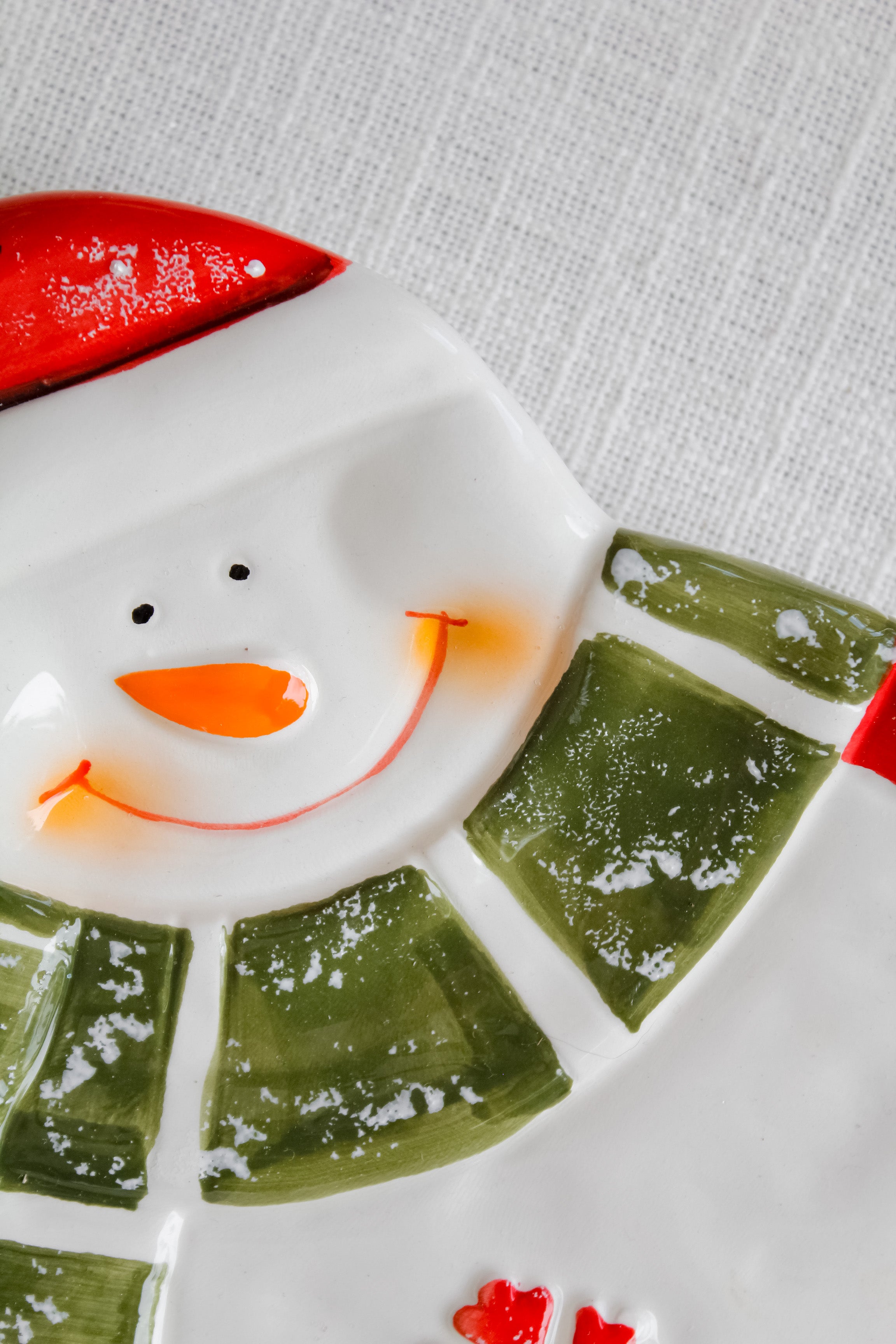 Plato Muñeco de Nieve Navideño