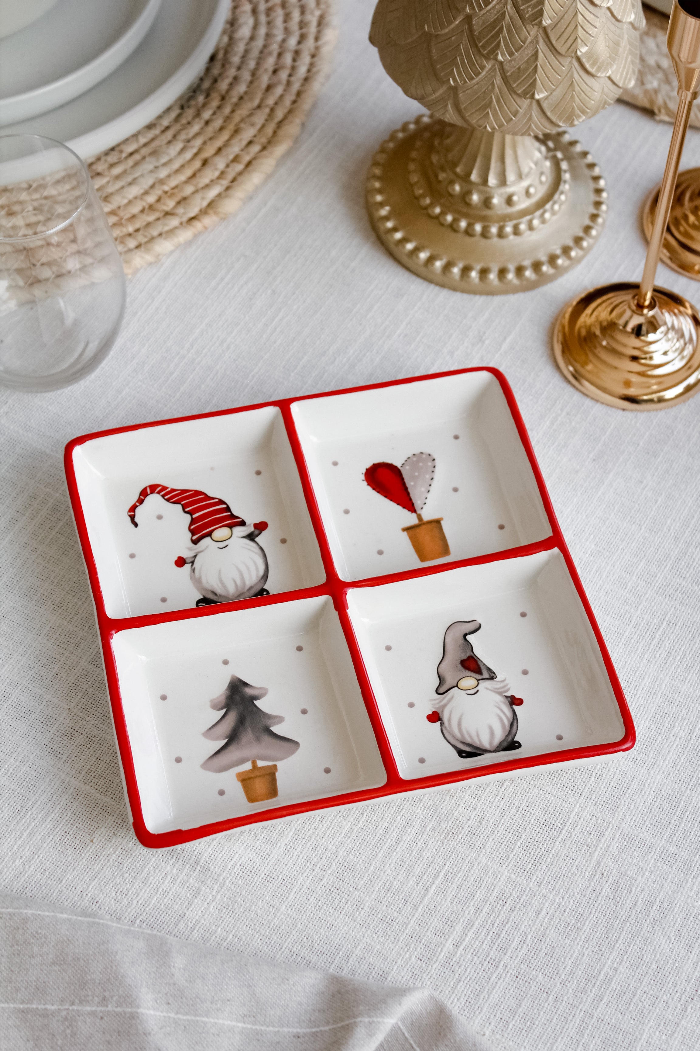 Plato Seccional Figuras Navideñas