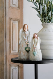 Ángel Mujer Poliresina Textura Madera