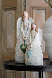 Ángel Mujer Poliresina Textura Madera