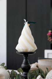 Vela Pino Blanco Torneado