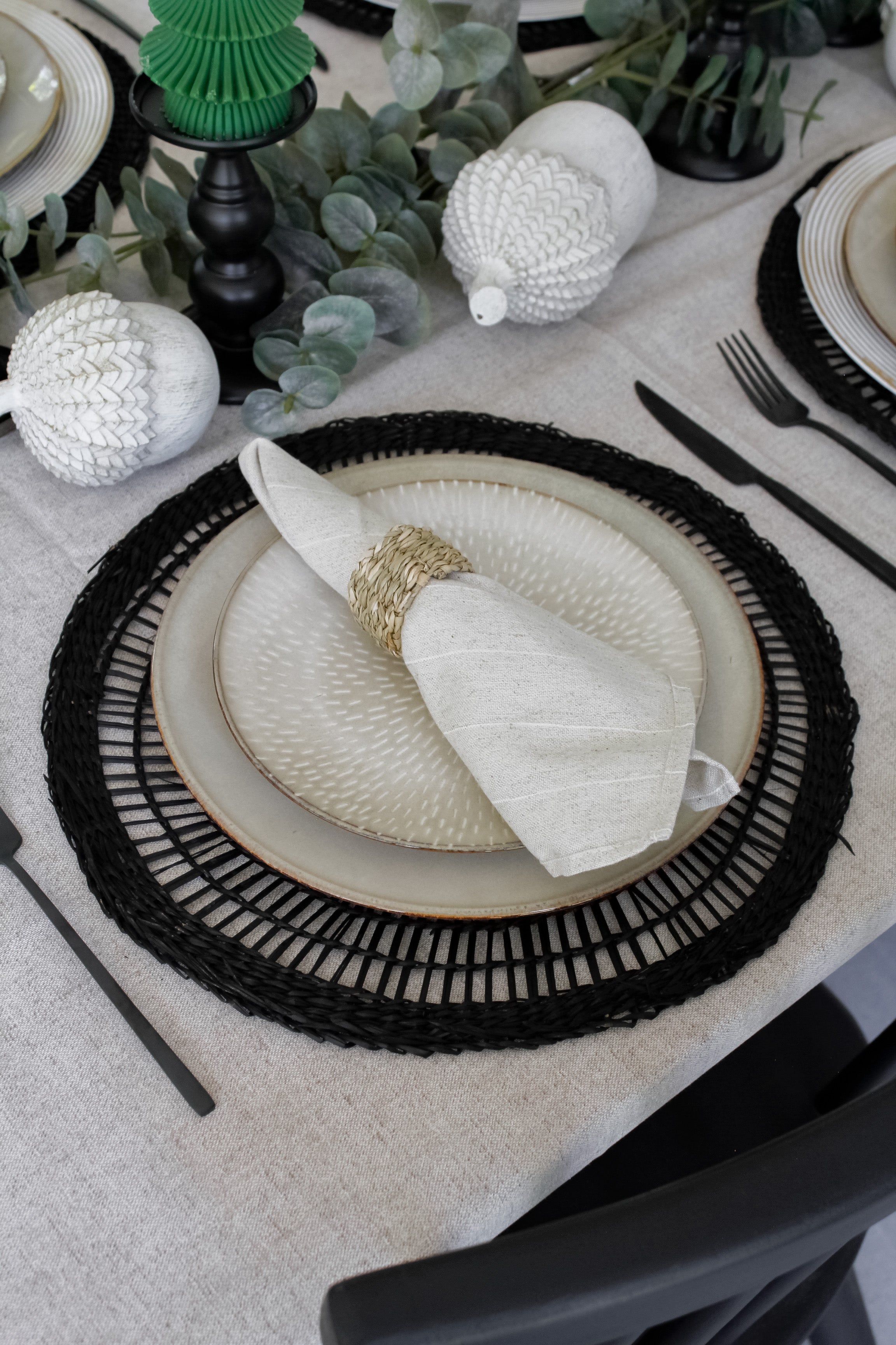 Set Servilletas Beige con Líneas (x4)