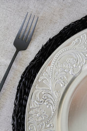 Plato Borde Ornamental Plateado