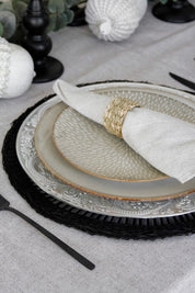 Plato Borde Ornamental Plateado