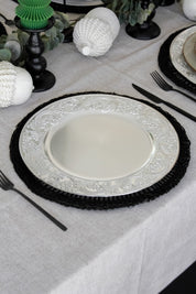 Plato Borde Ornamental Plateado