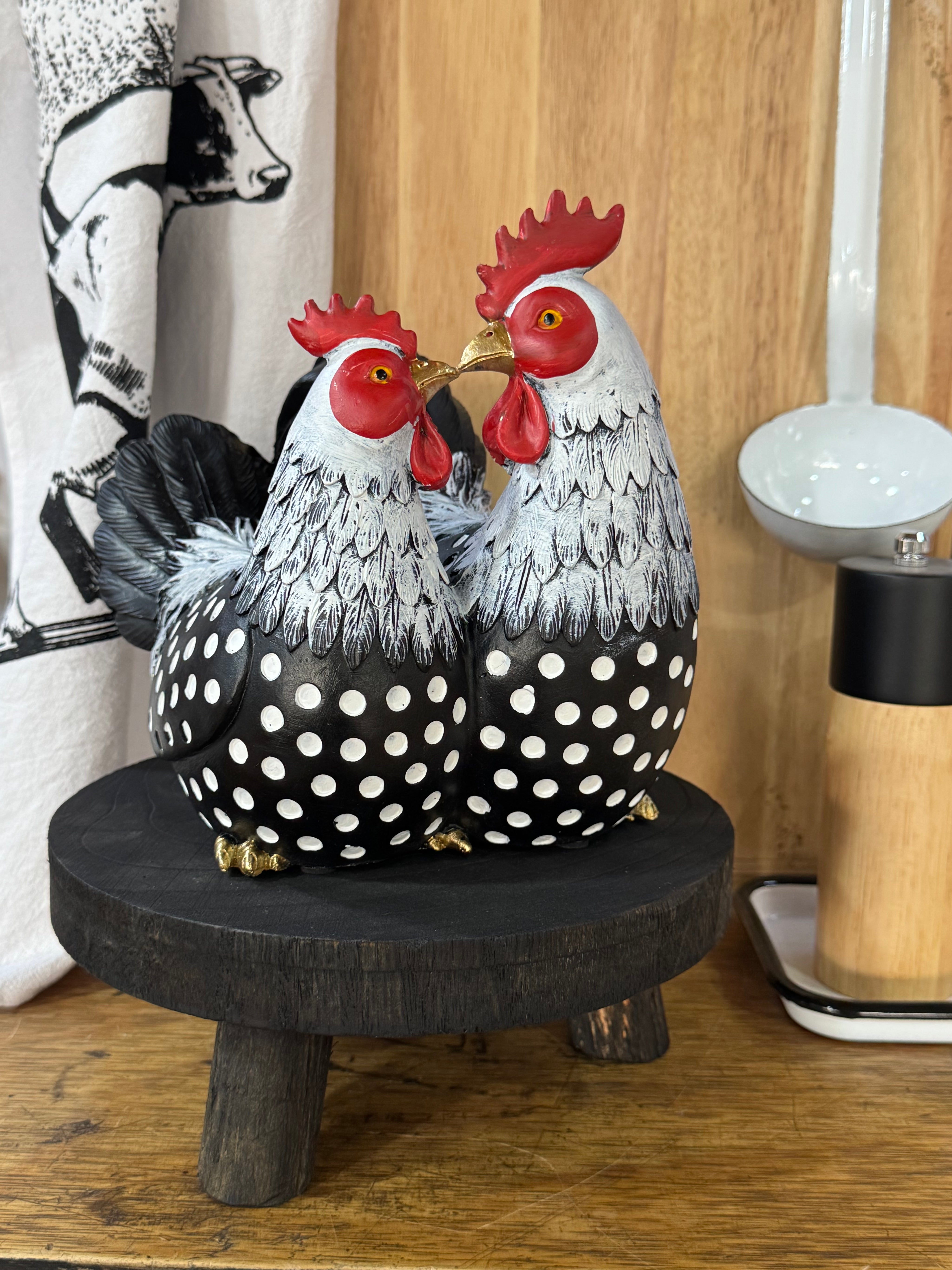 Pareja Gallina Negra Puntos