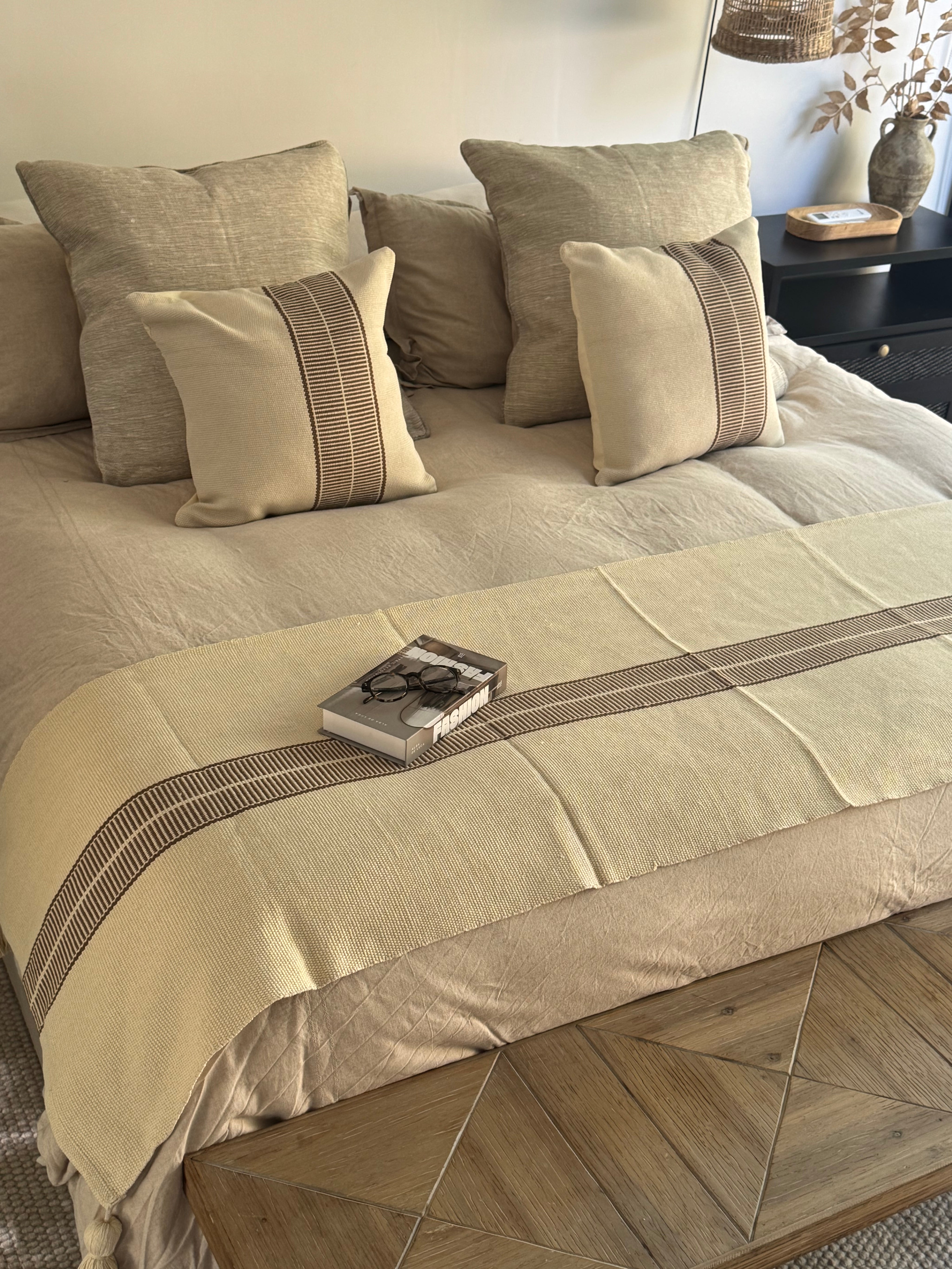 Piecera Beige Franja Café