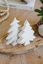 Pino Navidad Cerámica Blanco Liso