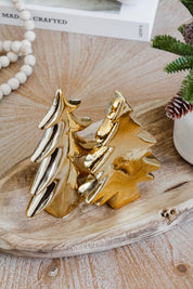 Pino Navidad Cerámica Dorado Liso