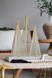 Pino Navidad Vidrio Marco Dorado