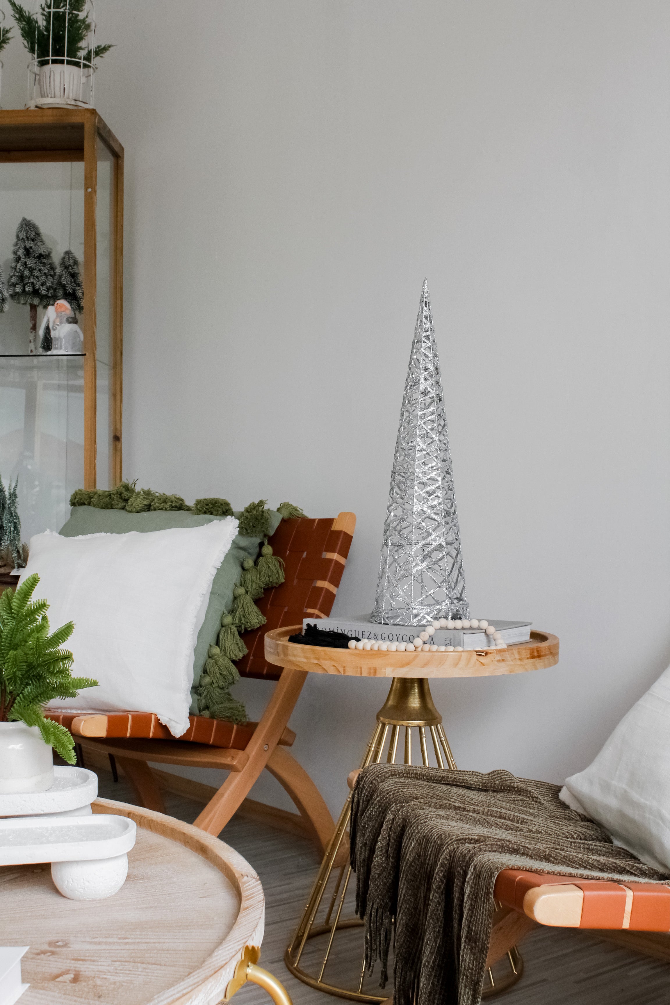 Pino Navidad Led Plateado Brillante