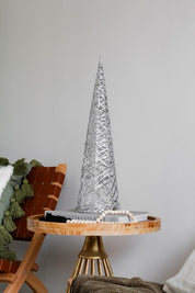 Pino Navidad Led Plateado Brillante