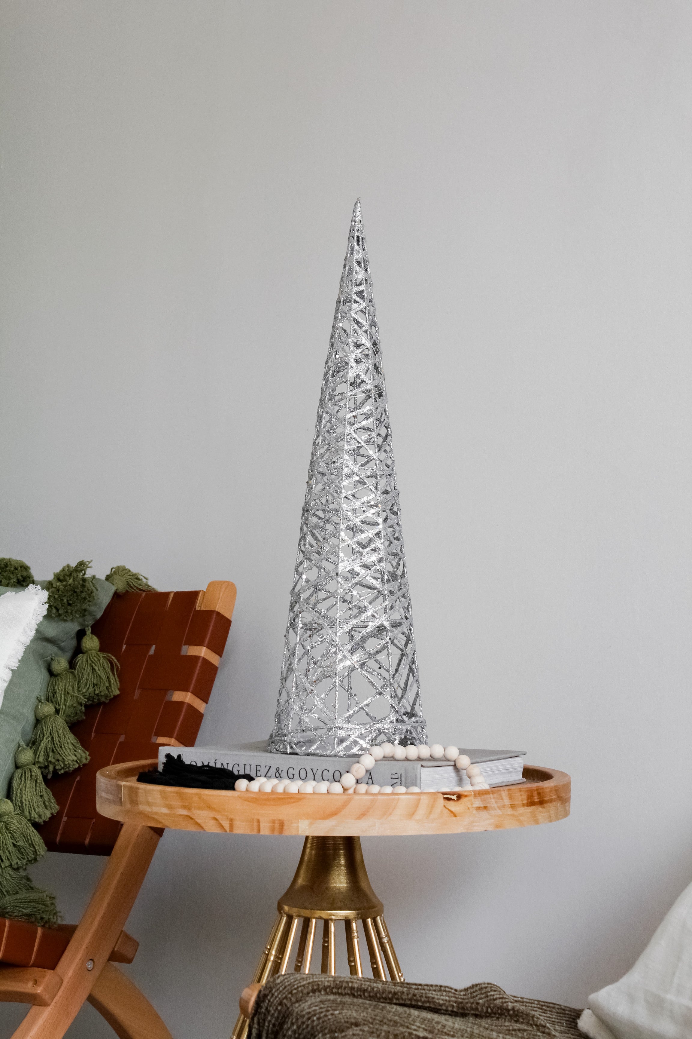 Pino Navidad Led Plateado Brillante