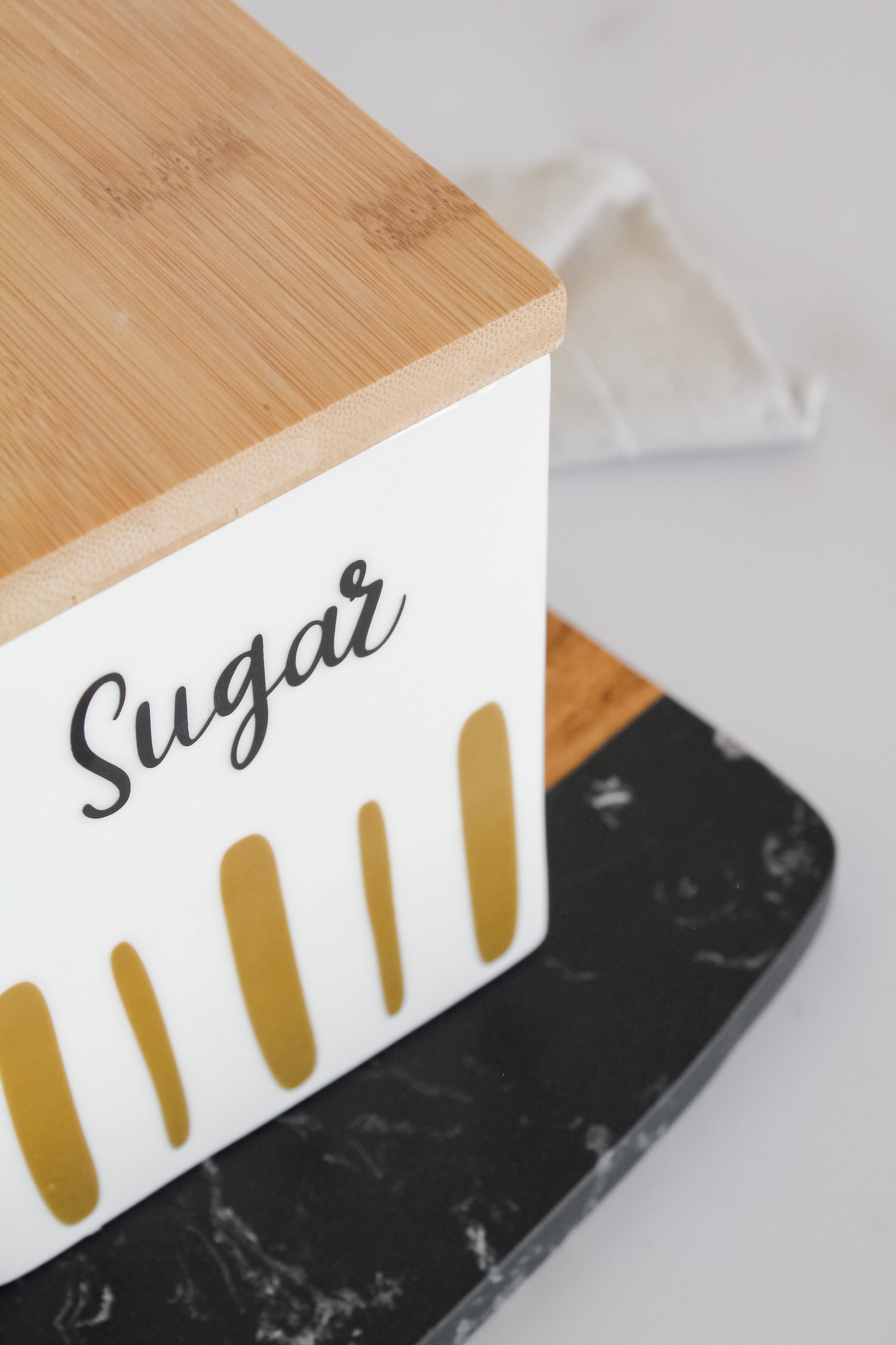 Azucarero Cerámica Tapa Bambú