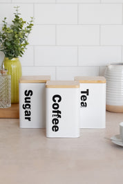 Set Tarros Café, Té y Azúcar Tapa Bambú