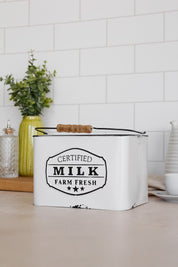 Canasto "Milk" Latón Enlozado