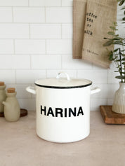 Tarro Harina Latón Enlozado