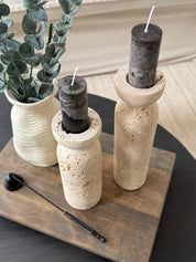 Set Candelabro Piedra Alto