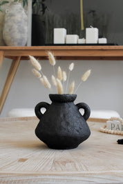 Jarrón Poroso 2 Asas Negro
