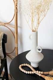 Florero Blanco Tubo Jaspeado