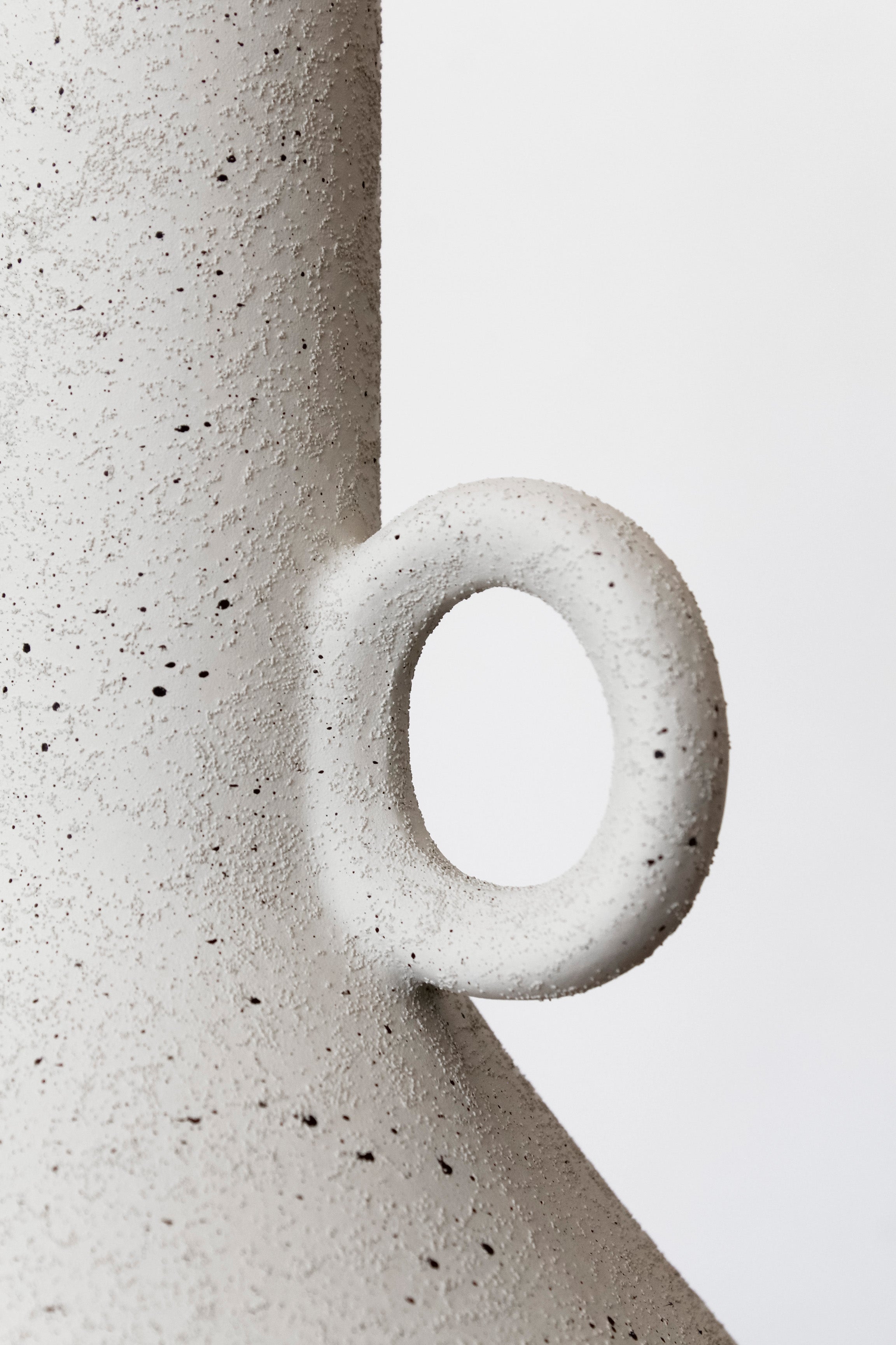 Florero Blanco Tubo Jaspeado