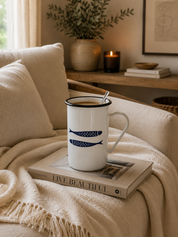 Taza Latón Enlozado Pescados