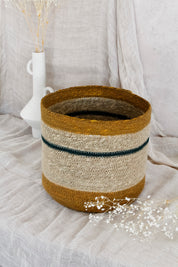 Canasto Algodón Mostaza/Verde