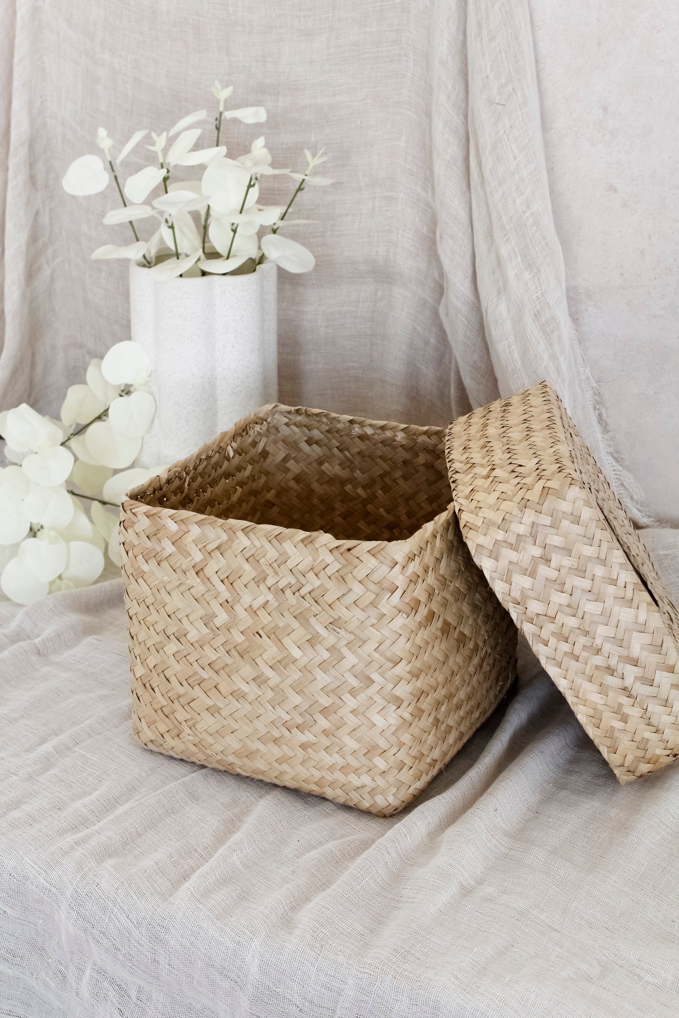 Canasto Caja Trenzado Natural