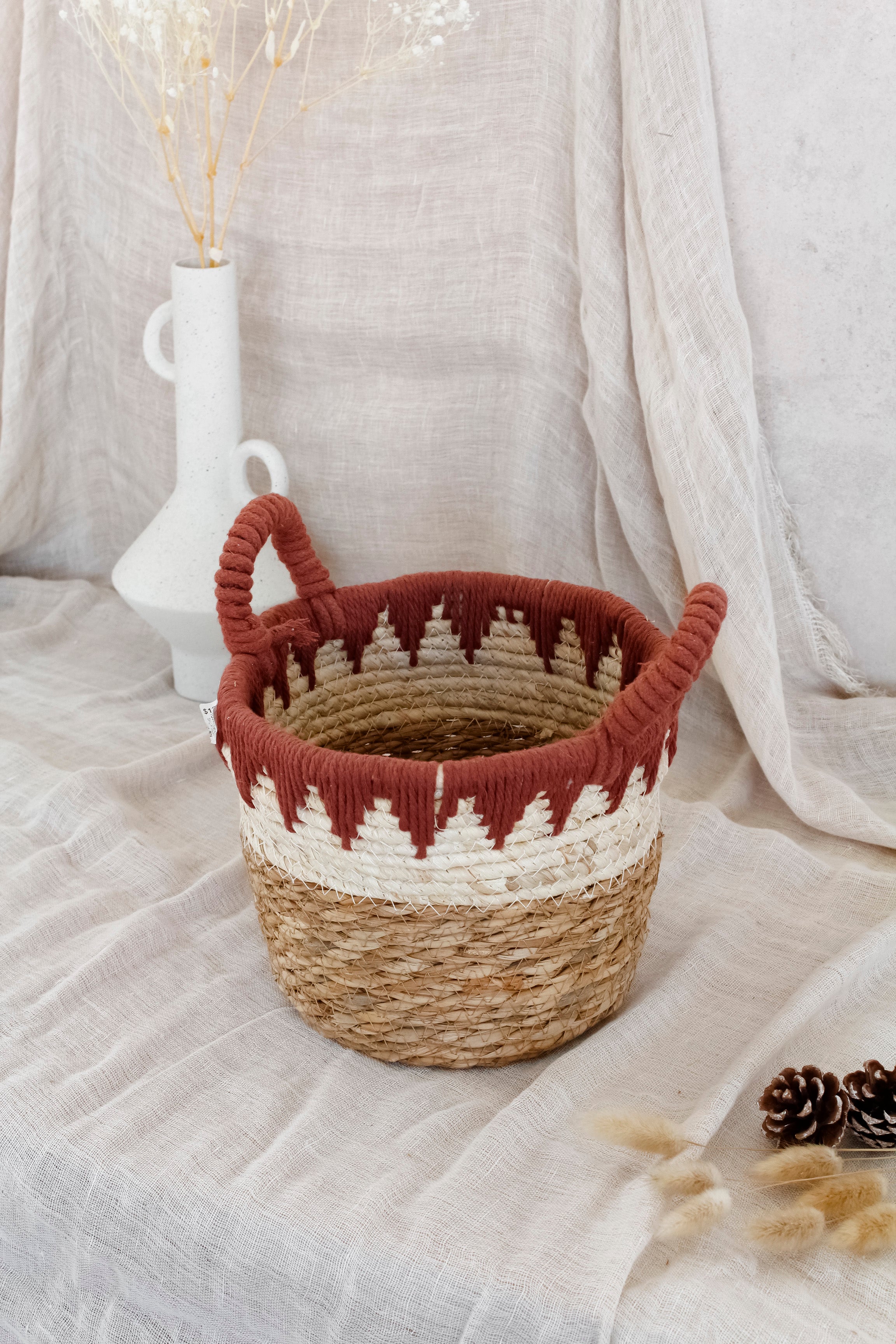 Canasto Fibra Borde Burdeo