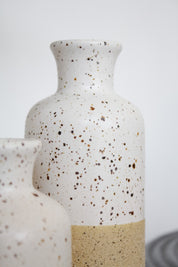 Set Floreros Cerámica Color Crema x3