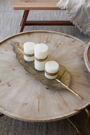 Bandeja Metal Hoja Dorada