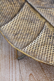 Bandeja Metal Hoja Dorada