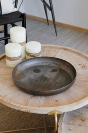 Bandeja Circular Metal Ocre