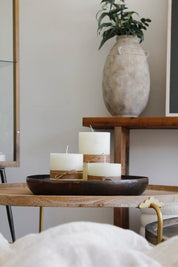 Bandeja Circular Metal Ocre