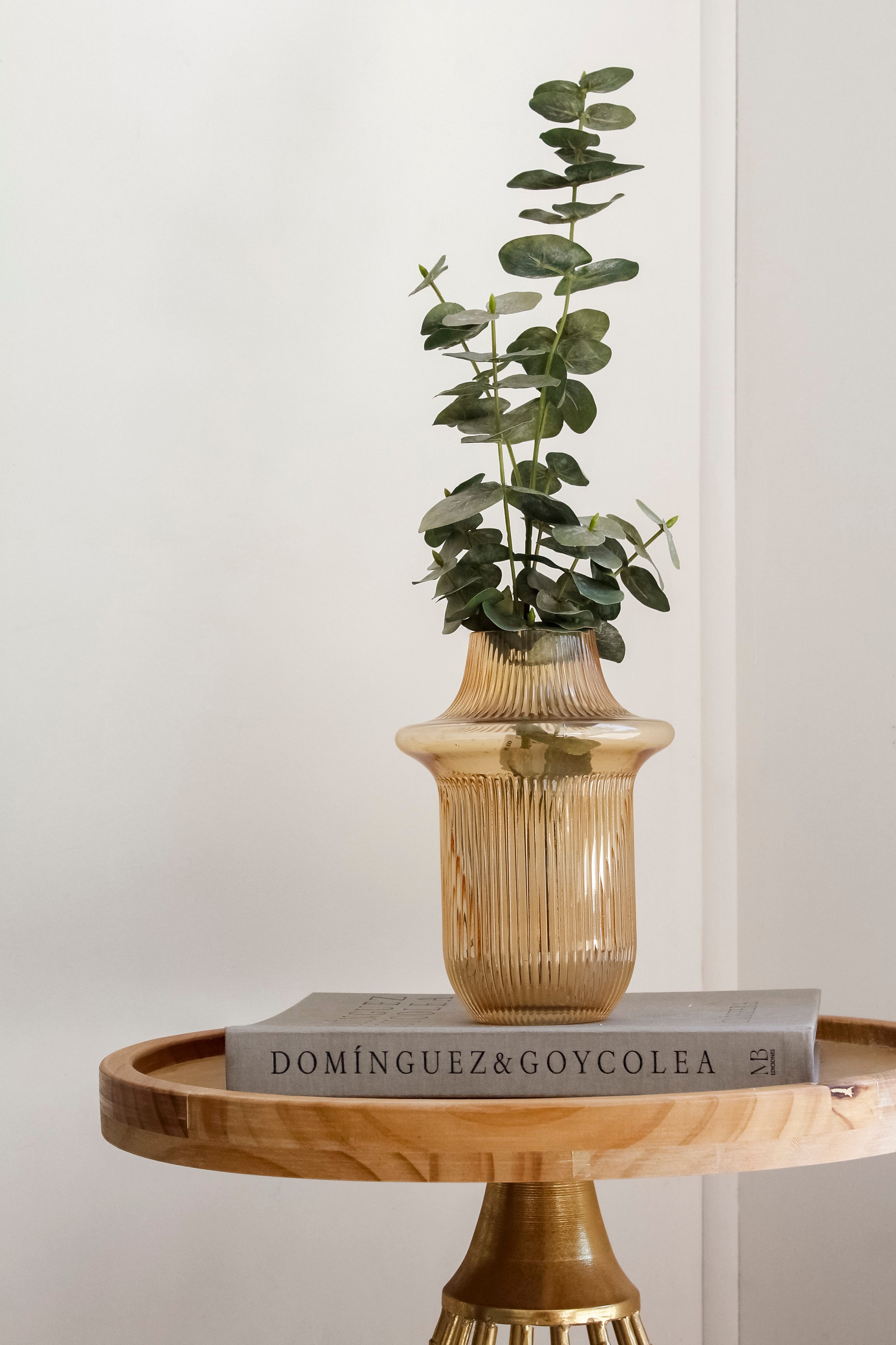 Florero Raya Borde Disco Ámbar