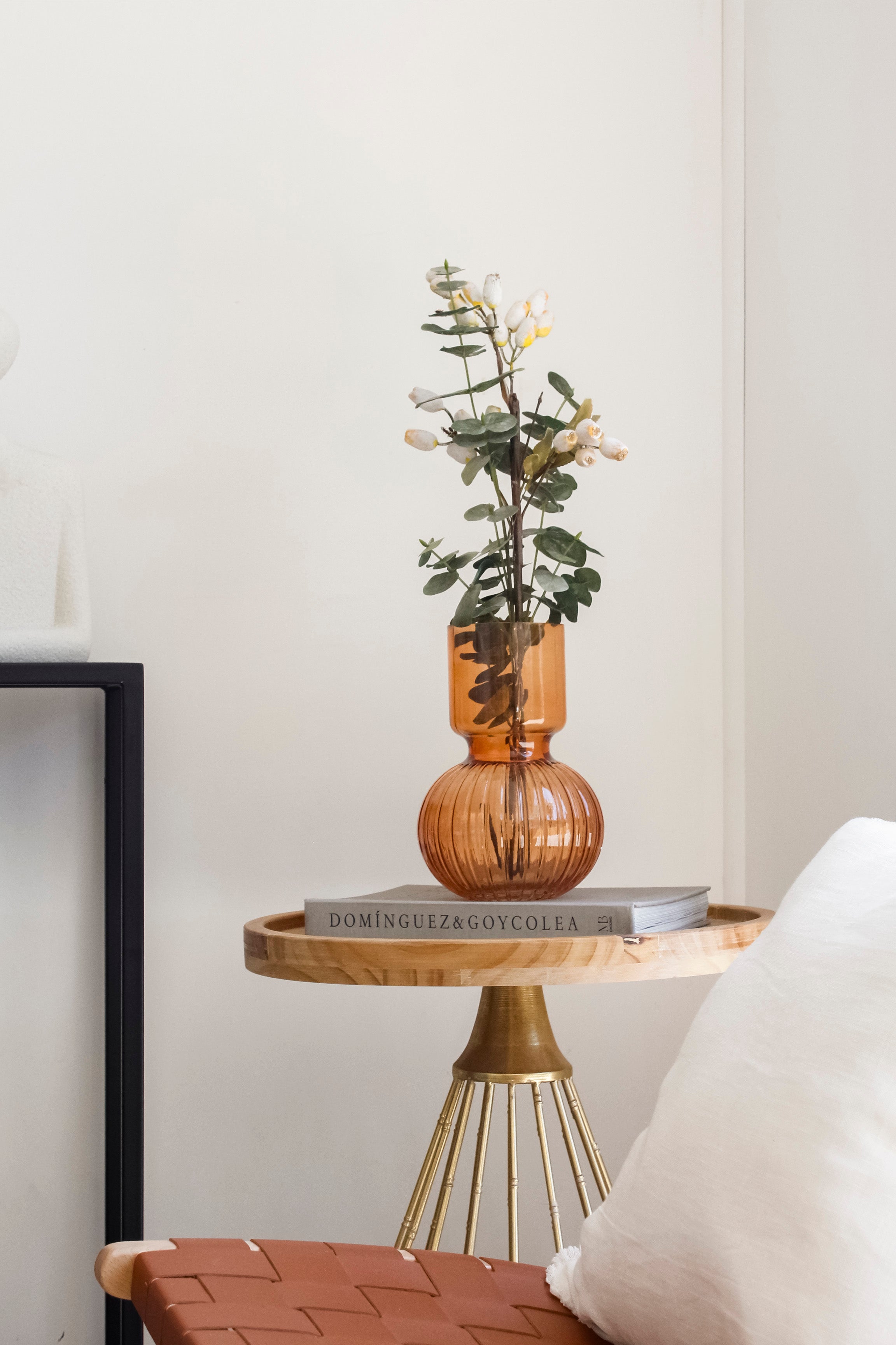 Florero Globo Rayas Naranja