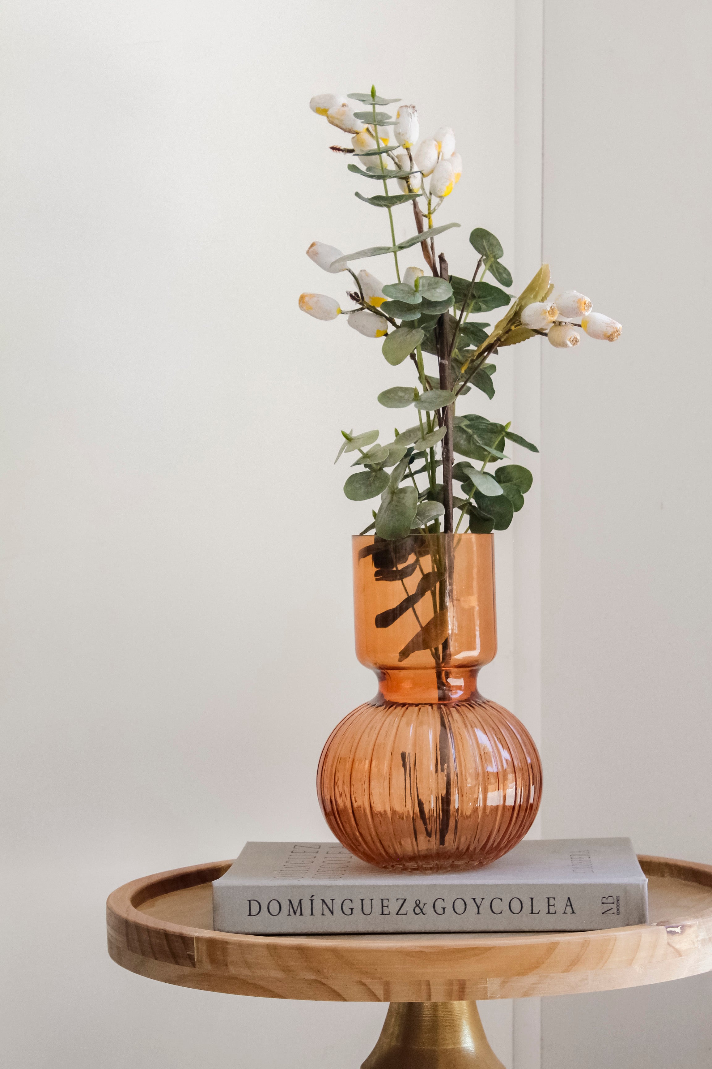 Florero Globo Rayas Naranja