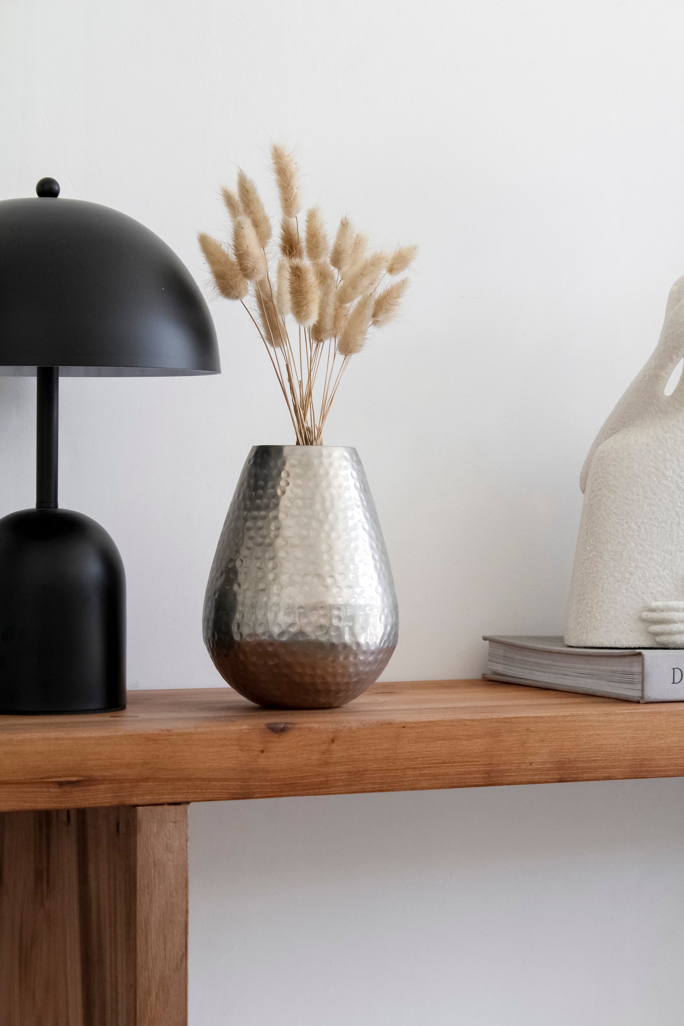 Florero Martillado Plata