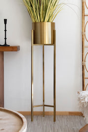 Macetero Dorado Pedestal