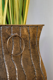 Macetero Latón Dorado Envejecido