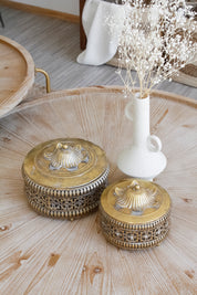 Caja Redonda Dorada Metal