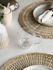 Taza Doble Vidrio Asa