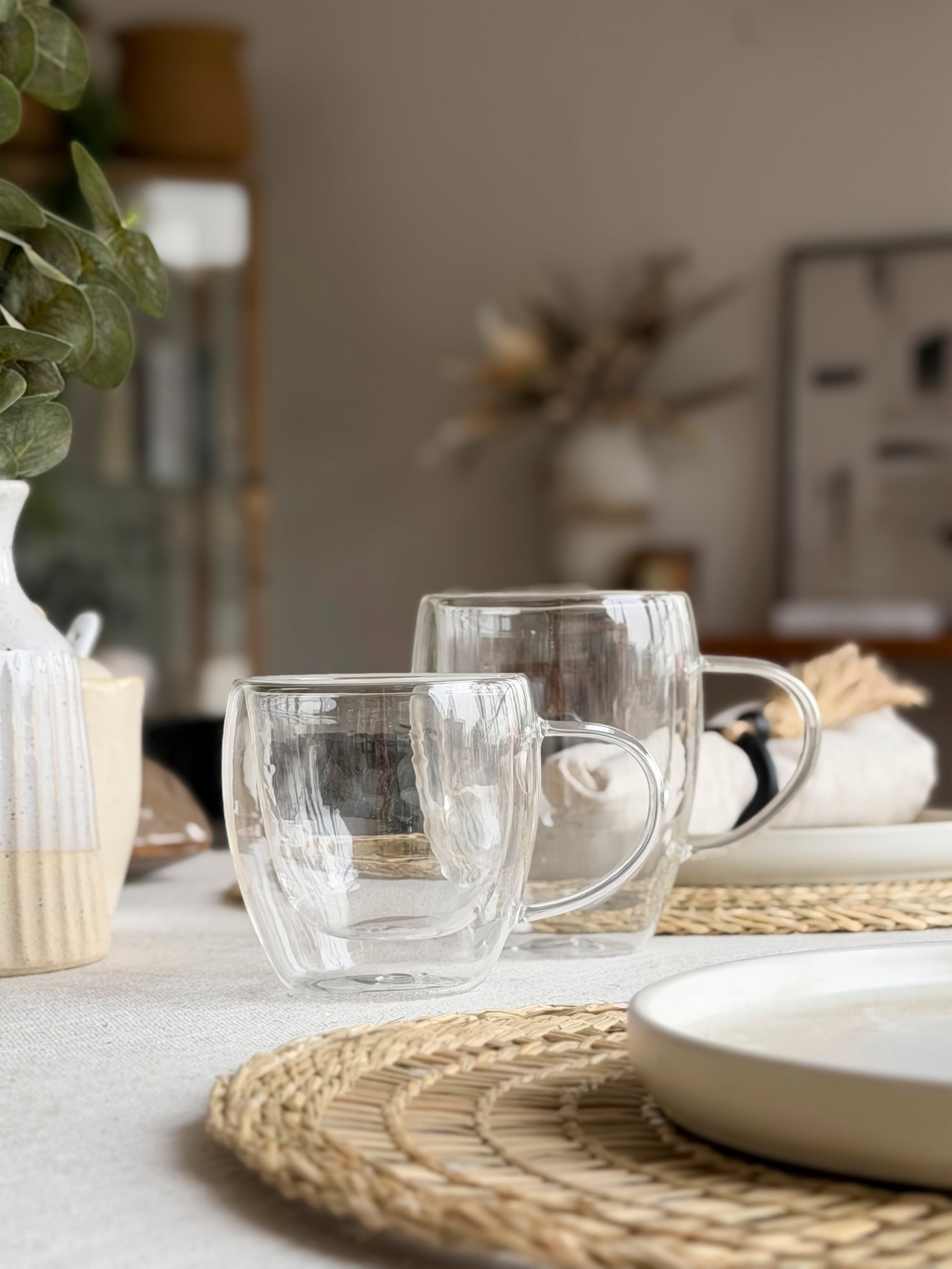 Taza Doble Vidrio Asa