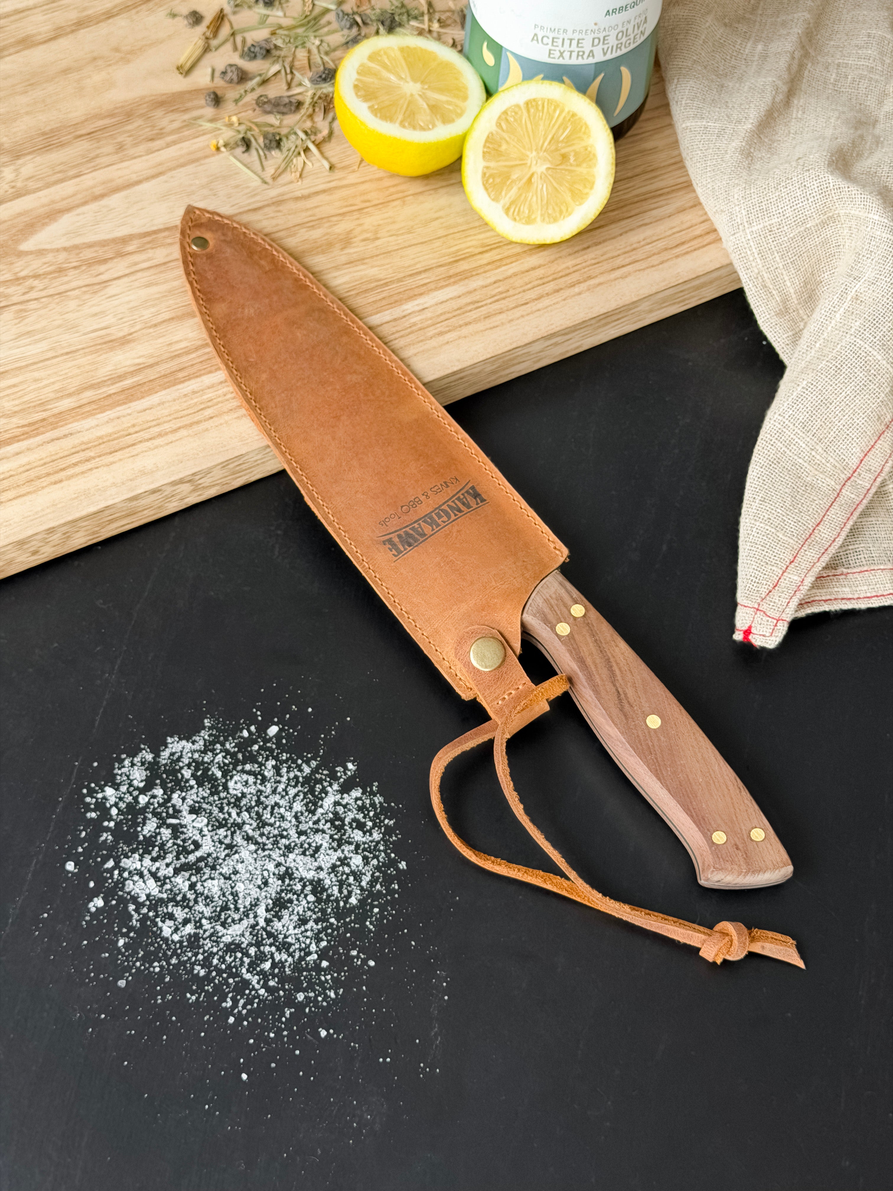 Cuchillo Parrillero Funda Café