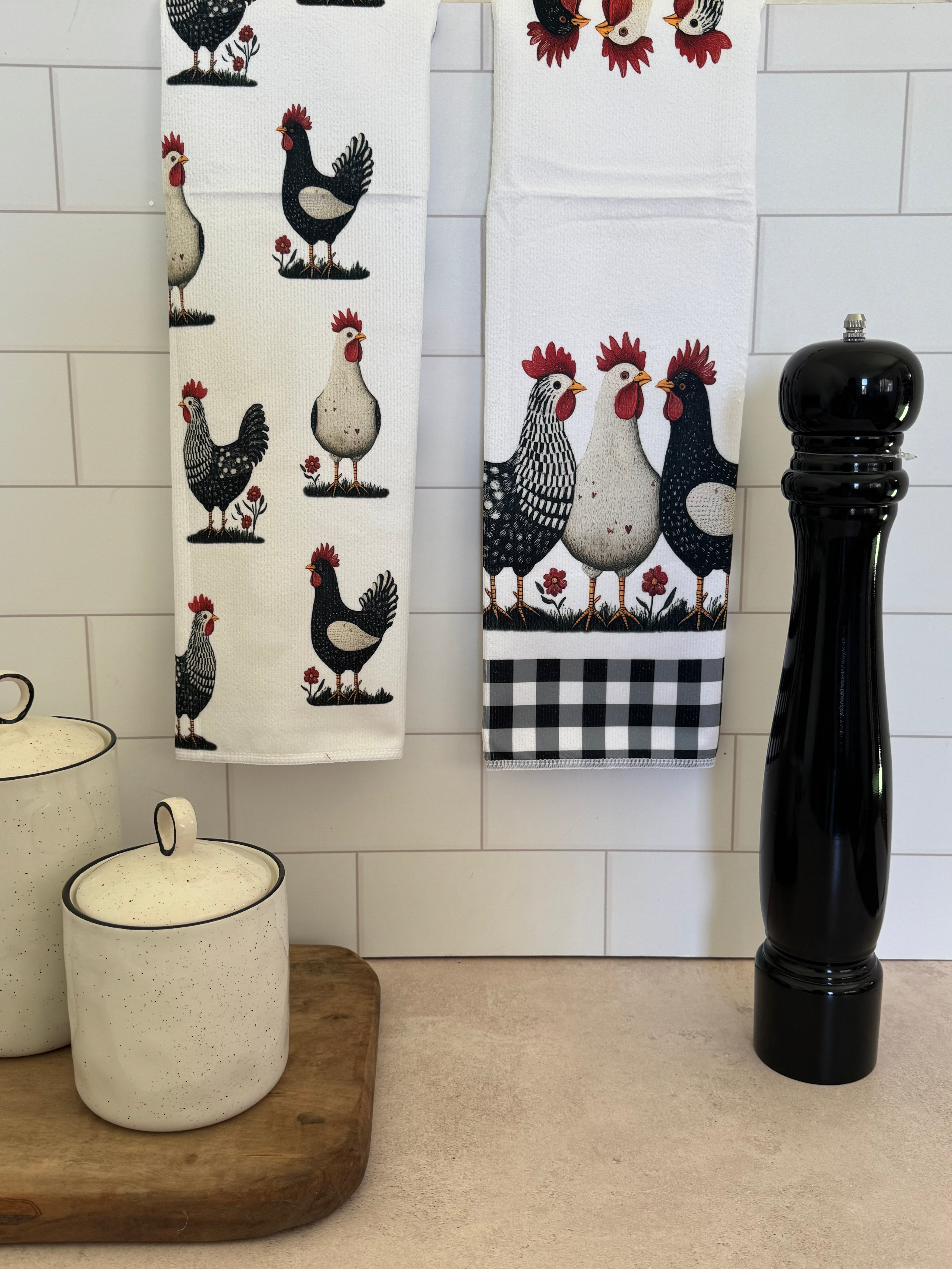 Set Paño Cocina 3 Gallos Cuadrille