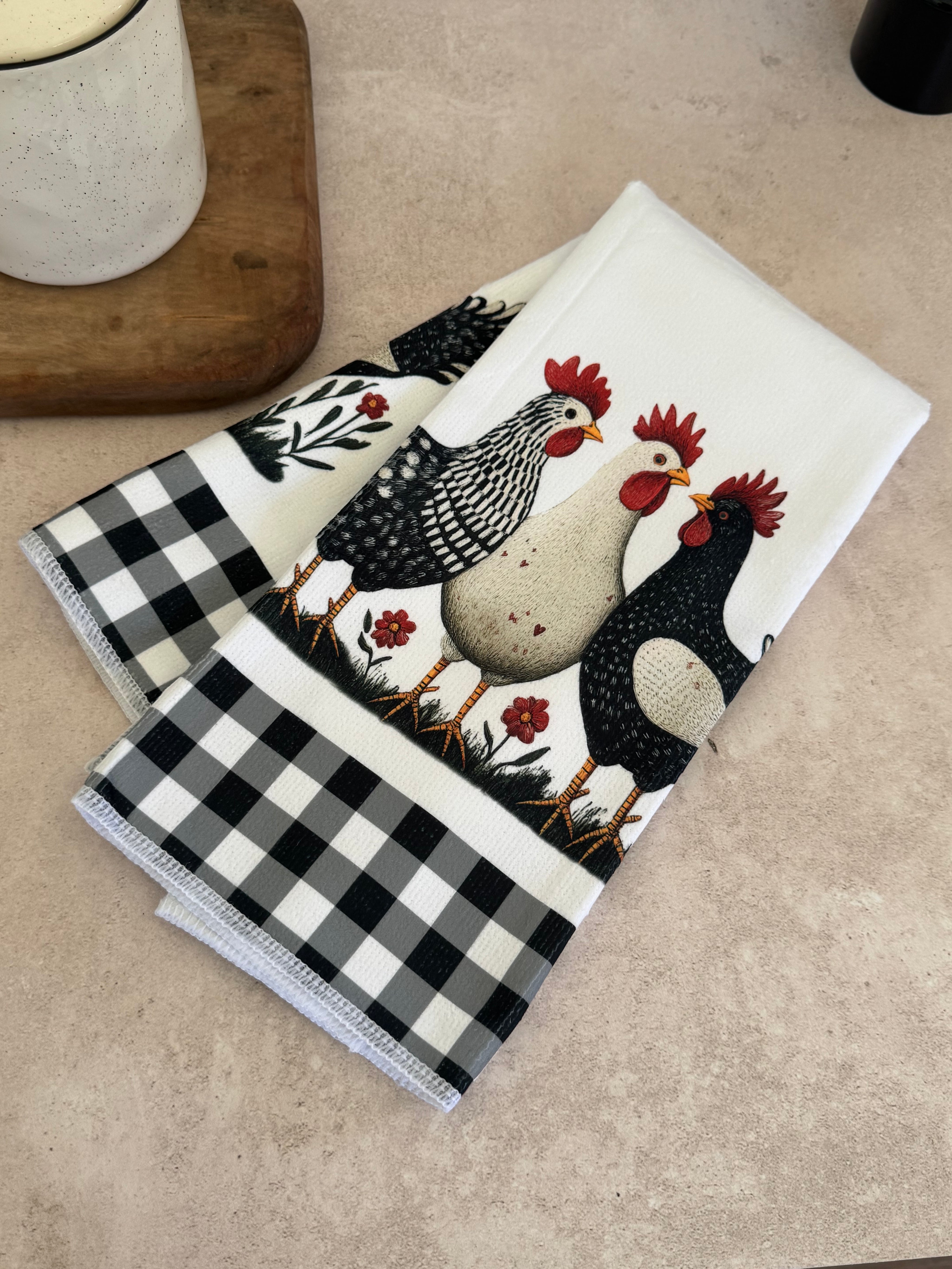 Set Paño Cocina 3 Gallos Cuadrille