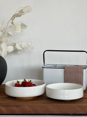 Fuente Cerámica Base Madera