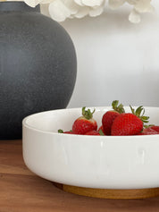 Fuente Cerámica Base Madera